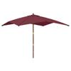 vidaXL Sonnenschirm mit Holzmast Bordeauxrot 300x300x273 cm