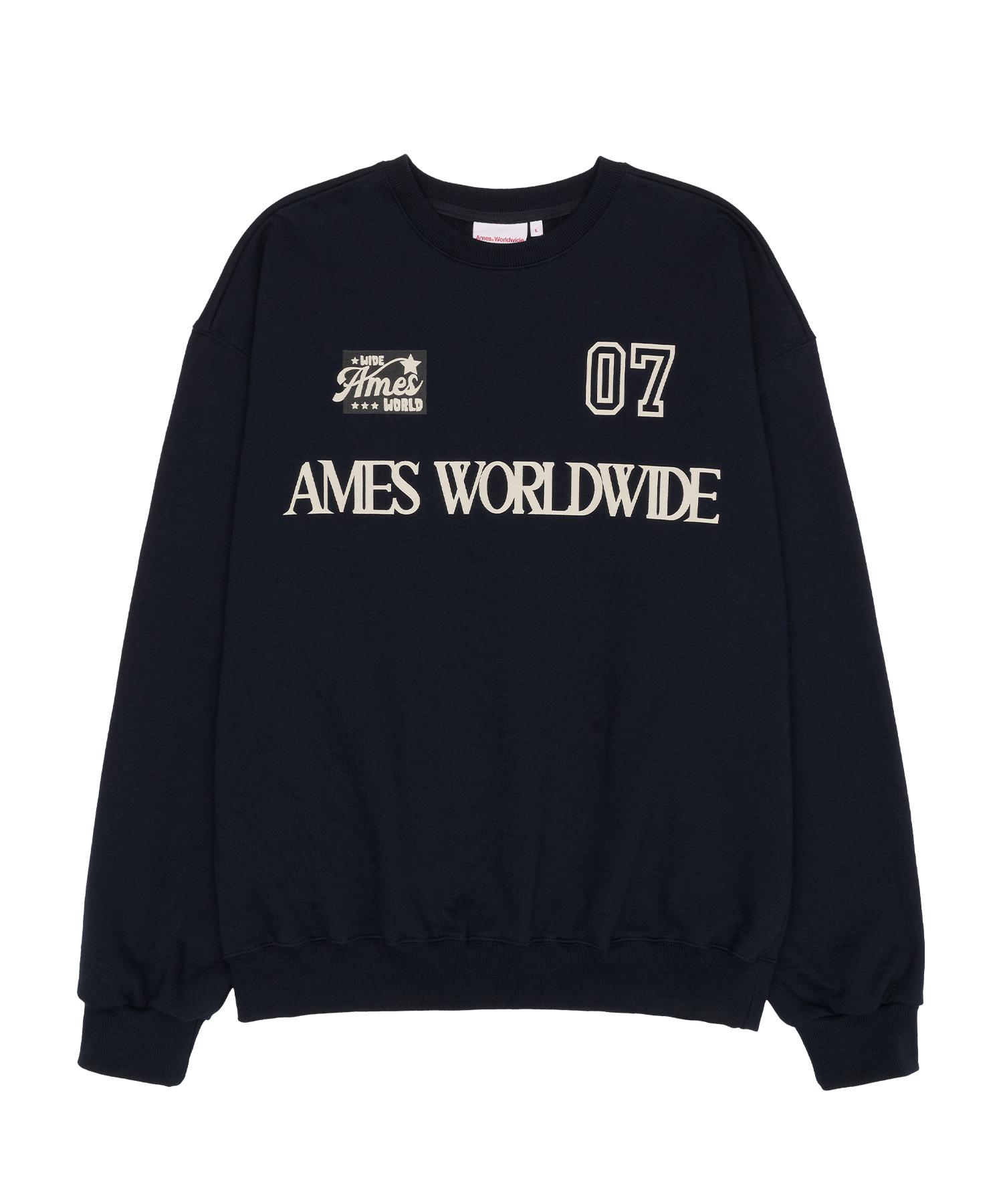Свитшот Ames Worldwide 07 с надписью, темно-синий Navy L