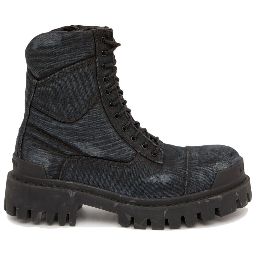 Balenciaga Stivali da Combattimento 'Cotone Nero Lavato' 694042W2H111000