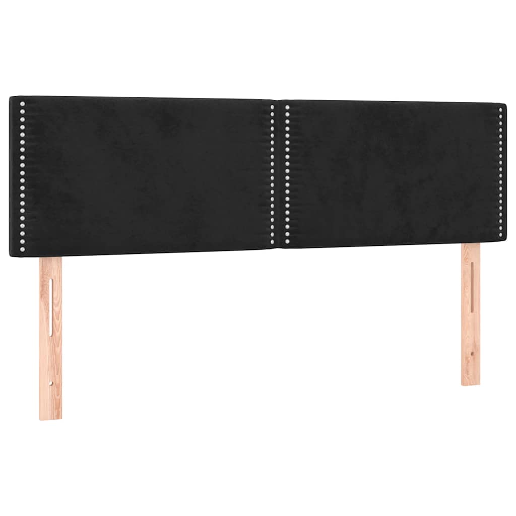 Box Spring Bed with Mattress Black 140 X 200 Cm Velvet