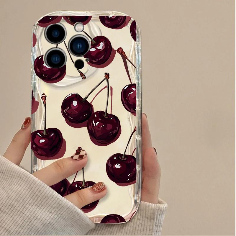 Genomskinligt vinrött körsbärsfodral för Huawei Honor 400 200 Pro 90 Lite X5C X7D X9DX6B X8B X7B X9B X5B X6C X8C X6A X8A X7A X9C X5