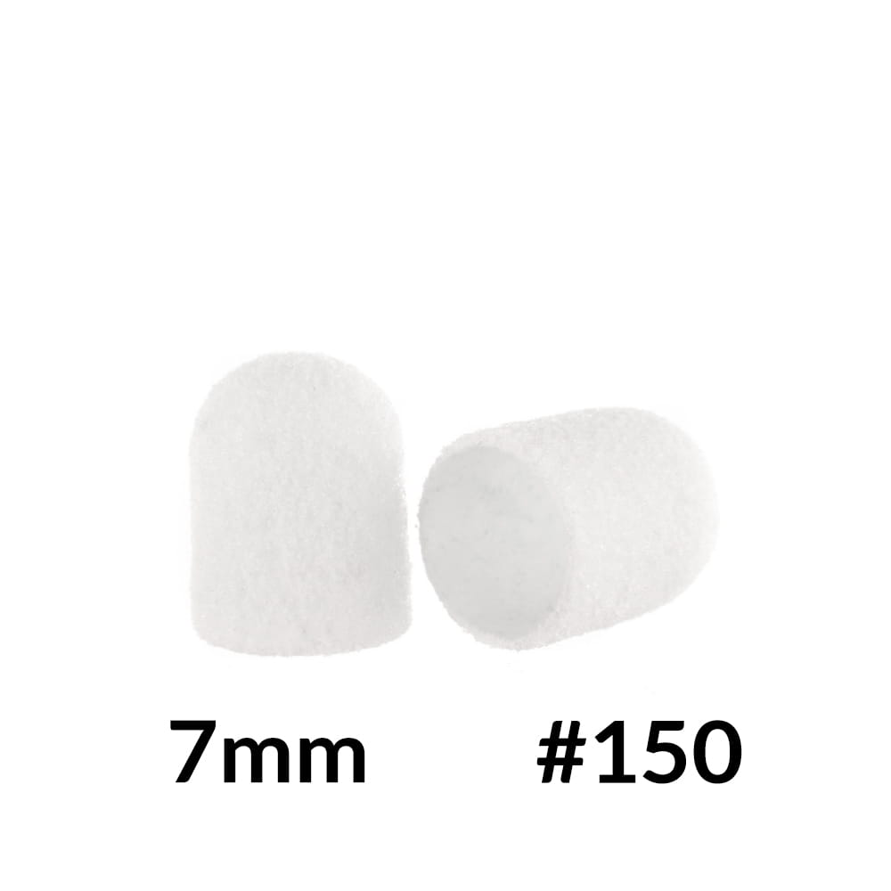Pedicure Caps 7 Mm Grit 150 10 Pcs Fabric Podo Allemed White White