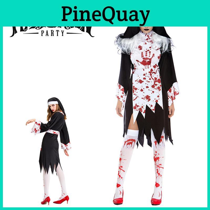 Exquisite Workmanship Horror Nun Costume For Women
