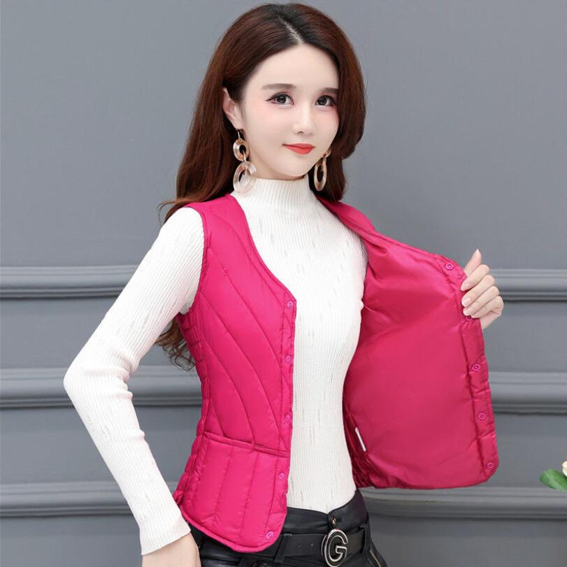 Winter Down Cotton Vest Women Thick Velvet 2025 New Lightweight Slim Short Inner Wear Warm Inner Tank Top Mother Waistcoat Thick