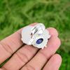 925 Sterling Silver Natural Lapis Lazuli Ethnic Stackable Sister Engagement Ring