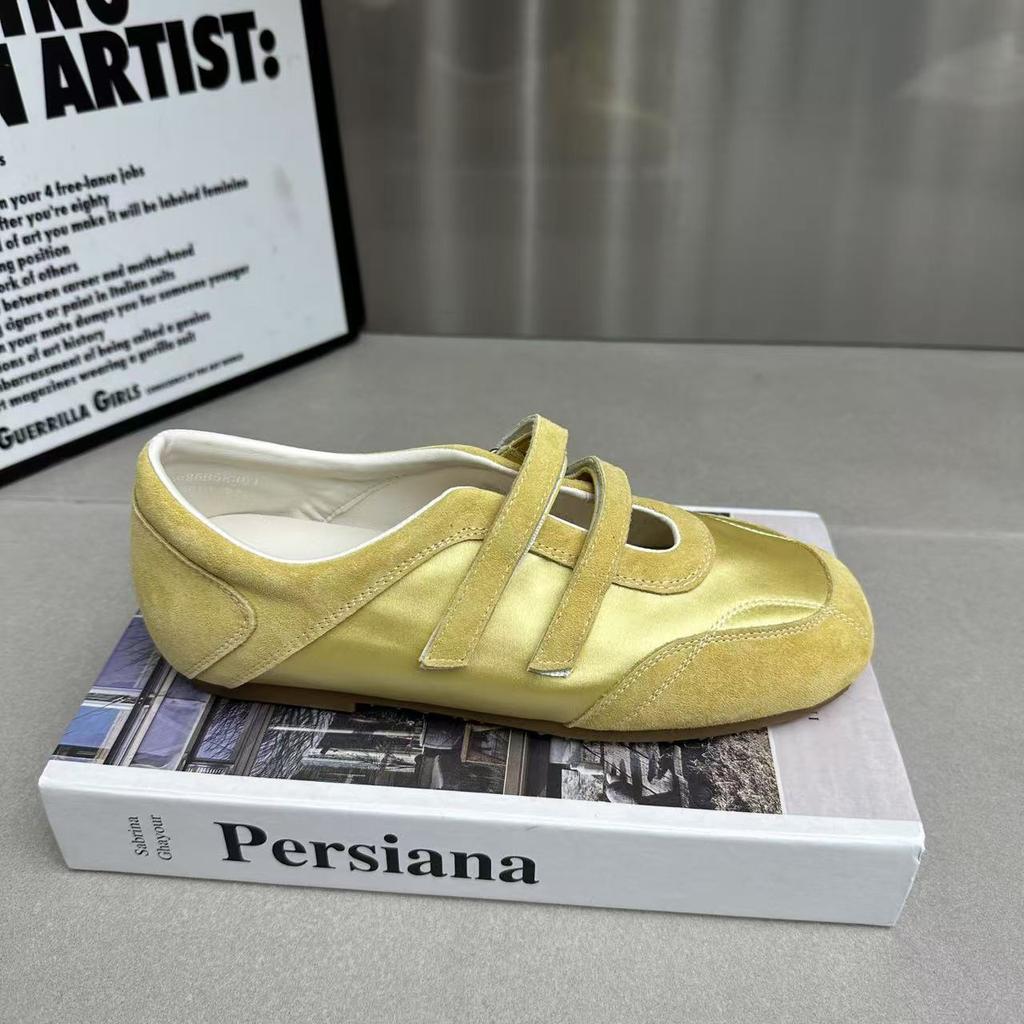 Dopamine Velcro Ballet Shoes Shallow Mouth Women's Single Shoes 2025 Summer New Flat Heel Soft Sole Mary Jane Shoes Women's Shoes
