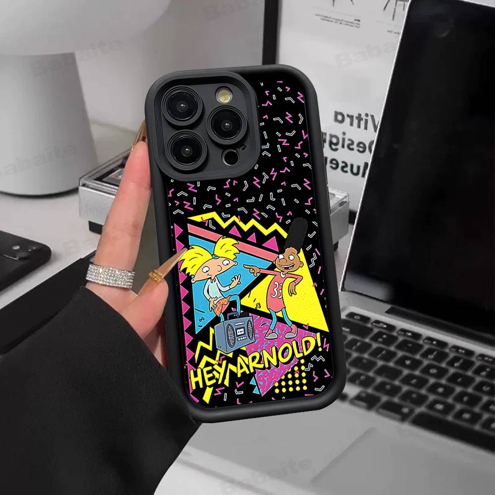 Hey A_Arnolds Cartoon For IPhone 17 15 13 12 11 14 Pro Max X XR XS 16 Plus Shockproof Candy Back Cover
