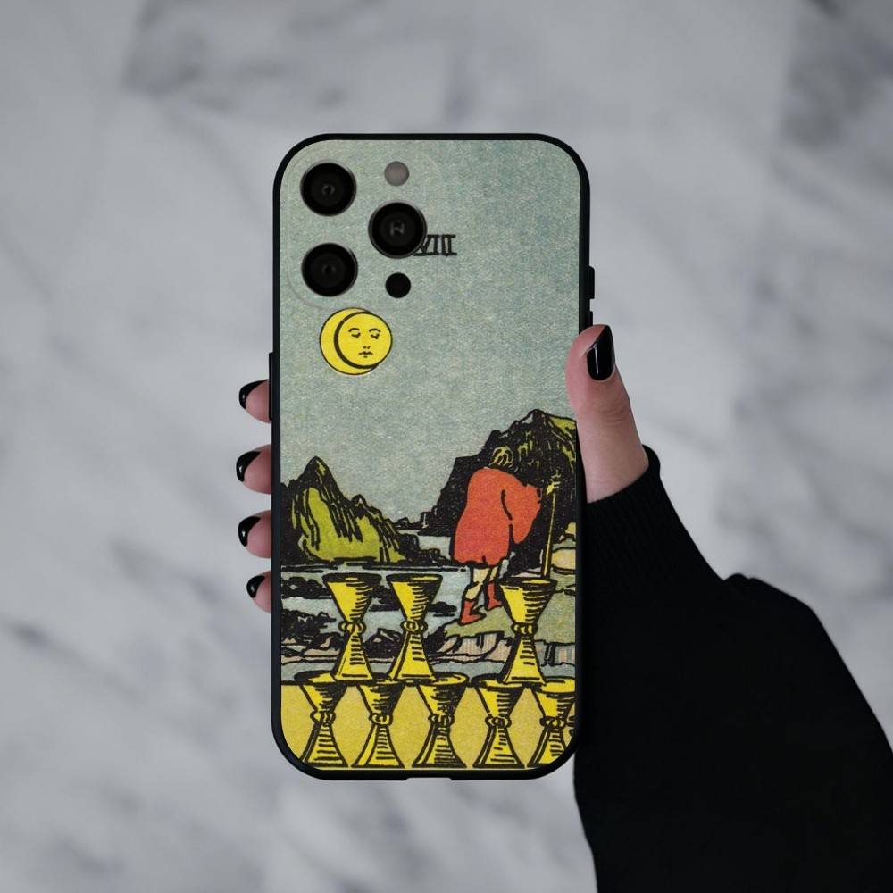 T-Tarot C-cards  Phone Case For iPhone 17pro,16,15,14,13,12,11 Plus,Pro Max,XS,Soft Silicone Black Cover