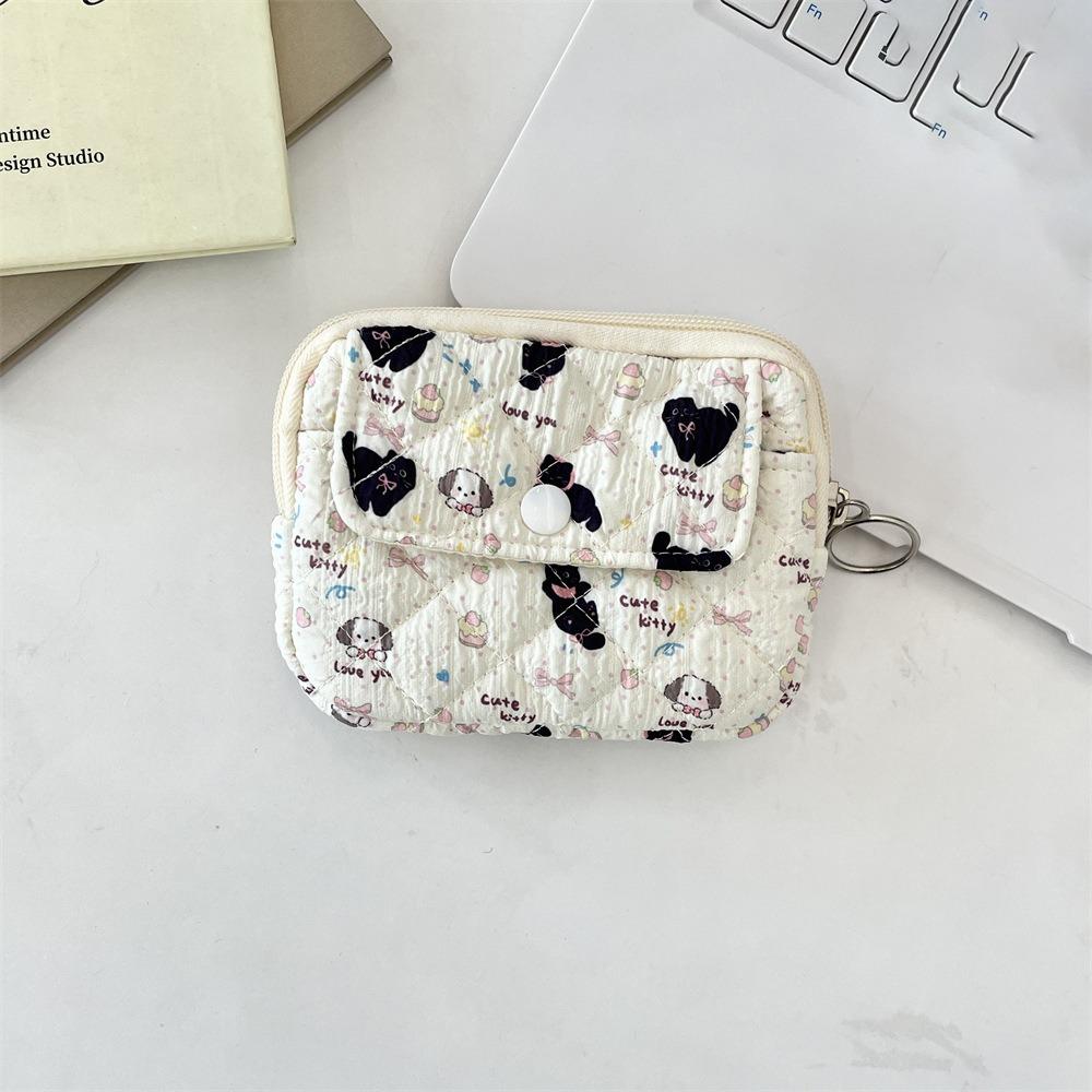Cartoon Animals Coin Purse Multifunctional Card Quilted Storage Bag Card Hold Portable Cute Quilted Storage Bag
