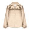 2025 New Satin Silk V-neck Long Sleeve Women's Loose Top