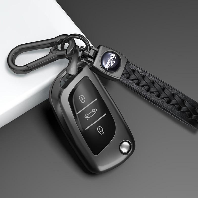For Citroen C2 C3 C4 C5 C6 C8 Ds4 For Peugeot 107 207 306 307 407 308 607 Car Key Case Cover Bag Shell Keychain Accessories