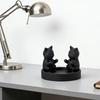 Espace Méditation Chat de Dessin Animé Porte-Bougies Forme Anneau Mignon Bougeoir Imprimé 3D Ornement Chaton Noir Décoratif Bureau