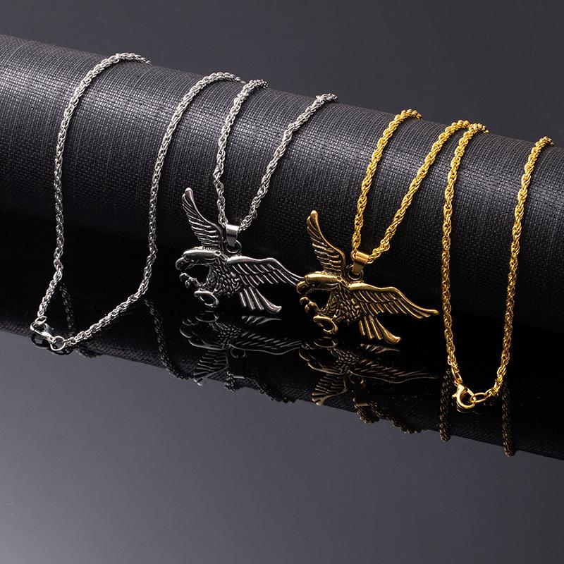 Classic Necklace Dapeng Spreading Wings Titanium Steel Pendant Men'S Eagle Spreading Wings Necklace Trendy Cool Personality Jewelry