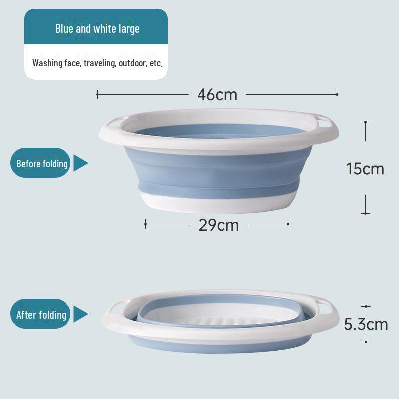 Lavoar portabil din silicon pliabil: Spălătorie extinsă și baie pentru picioare pentru cămine, acasă și călătorii