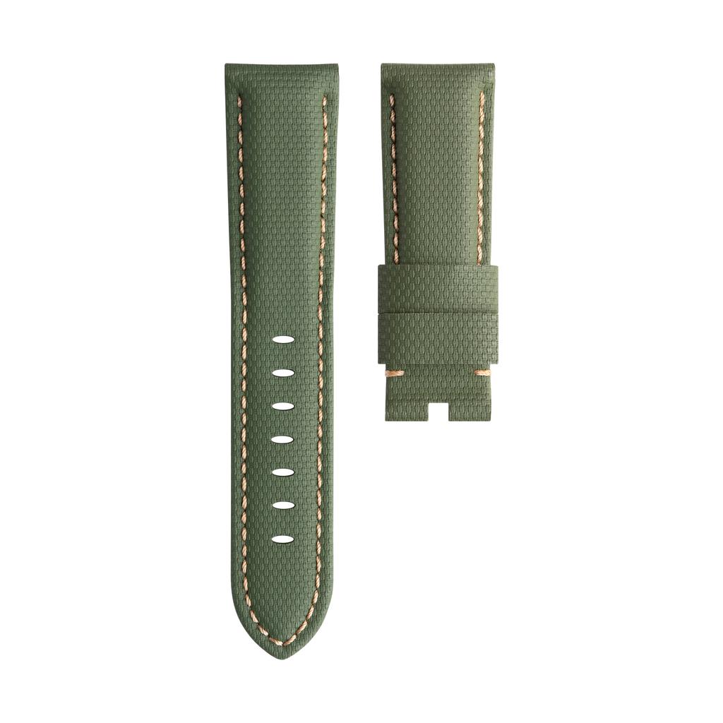 22mm 24mm 26mm Nylon Gewebtes Muster Fluorkautschuk FKM Kautschuk Mit Rückseite Leder Uhrenarmband Für Panerai Armband Uhrenarmbänder PAM441/111