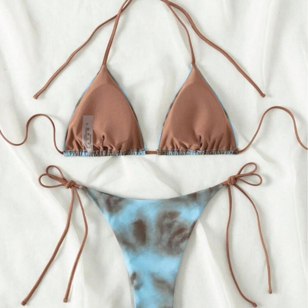 European and American Split Swimwear Sexy Strap-up Three-point Bikini Fashion Vacation Swimsuit
