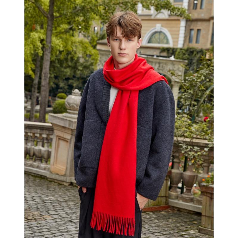 

Шерстяной шарф Зимний парный Кашемировый шарф Женский Осенне-зимний Высококачественный Универсальный Однотонный шарф 200 * 70CM