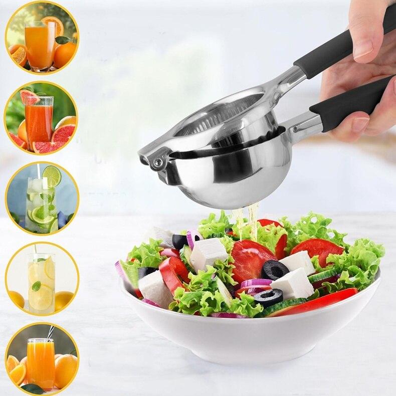 Manual Citrus Juicer Stainless Steel Non-Slip Handle Black 21.5x7.6x5.6cm