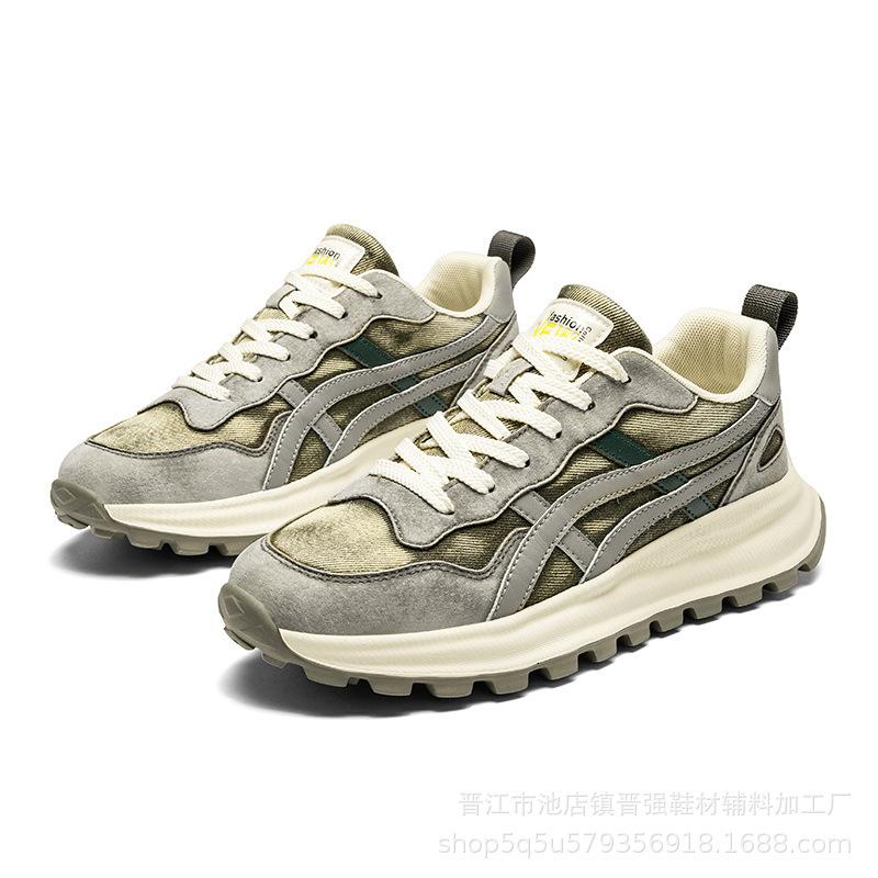 Forrest Gump Shoes Men's Trendy Sports Shoes Light Soft Sole Comfortable Jogging Shoes Retro Casual Thick Sole Heightening Dad Shoes