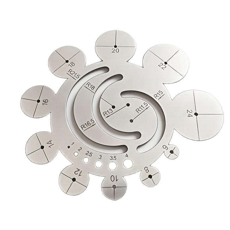 11 in 1 Radius Gauge Circle Template Clear Scale 8-24mm Round Corner Arc Measuring Tool for Student School Drafting Projects