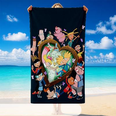 Quick Dry Beach Towel Hey Arnold Pattern, Lightweight Absorbent Towel for Pool Beach Vacation Use