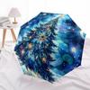 1pc Christmas Tree Winter Scene Automatic Folding Umbrella, Lightweight Retractable Compact Travel Umbrella, 8-Rib Sturdy Frame159