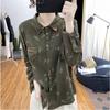 Korean Retro Fashion Women Floral Printed Long Sleeve Blouse Cotton Linen Top Autumn Shirt Digital Design