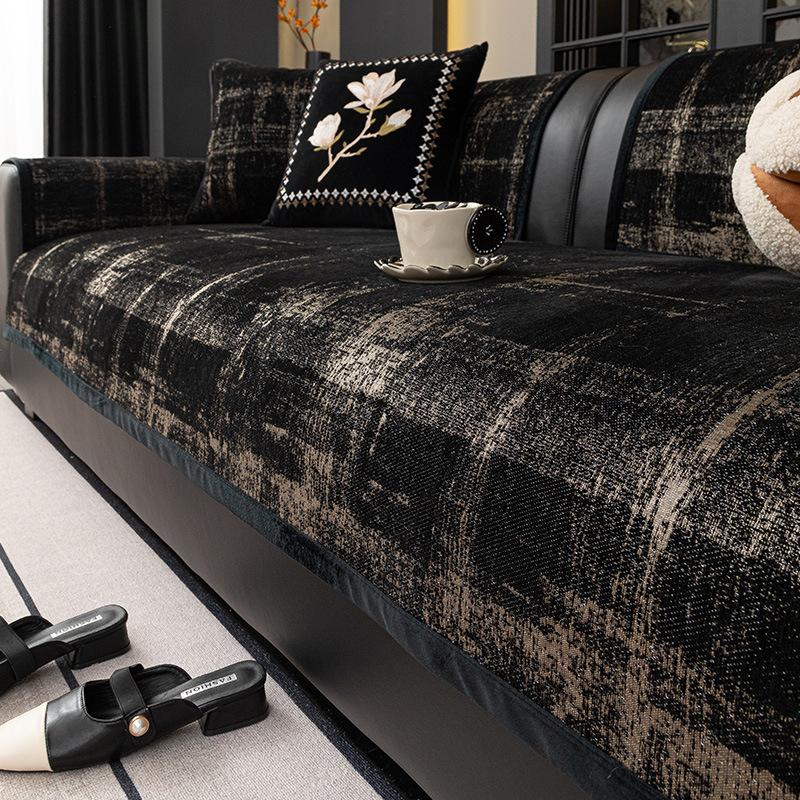 New Four-Season Universal High-End Leather Sofa Special Backrest Towel Non-Slip Cover Chenier Sofa Cushion