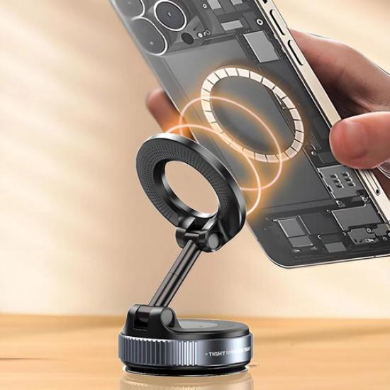 Foldable Vacuum Magnetic Suction Cup Car Phone Holder Mount Adjustable Angle