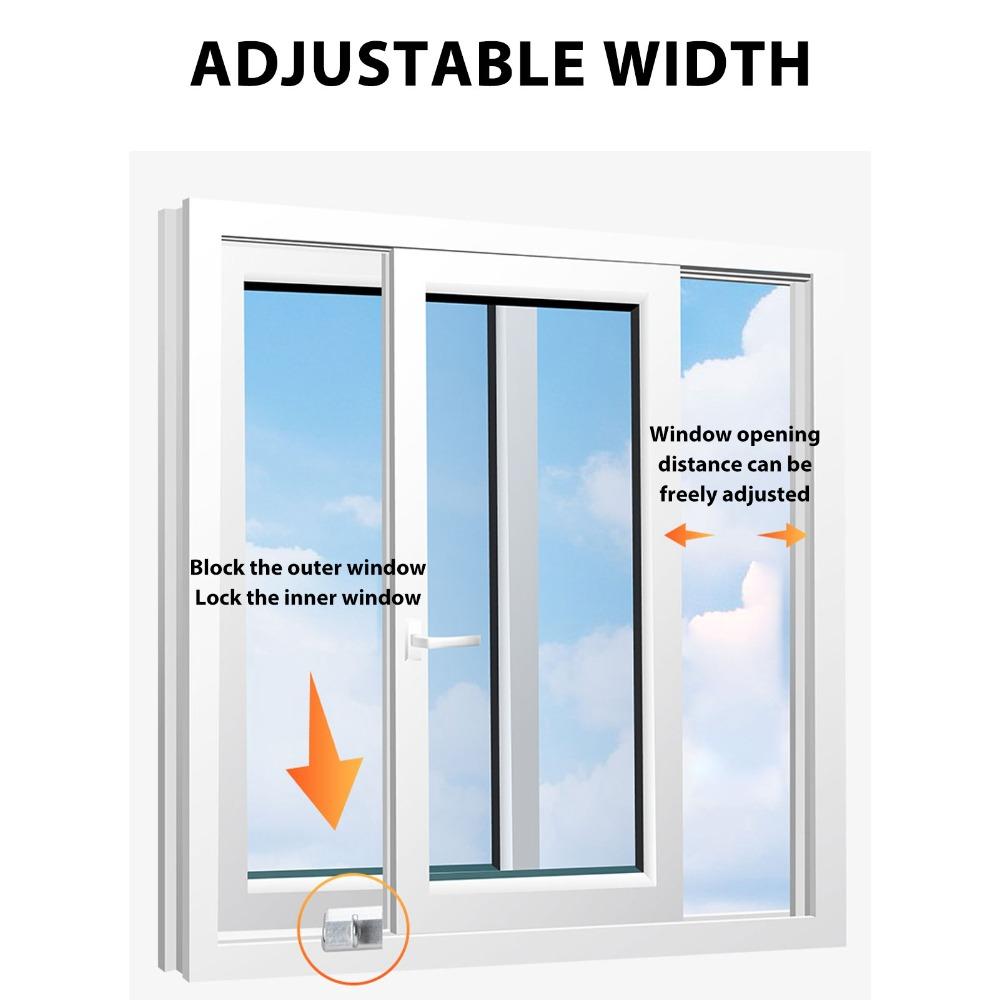 15pcs Adjustable Fit Door Window Lock Vertical Horizontal Security Door Lock Up Down Windows