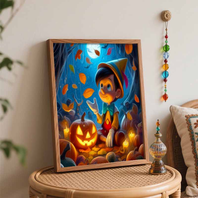 Disney Pinocchio Pumpkin Oil Painting Kit Home Bedroom Wall Decor Handmade Gift Art Crafts Fall Decor Autumn Party Favors DIY Projects