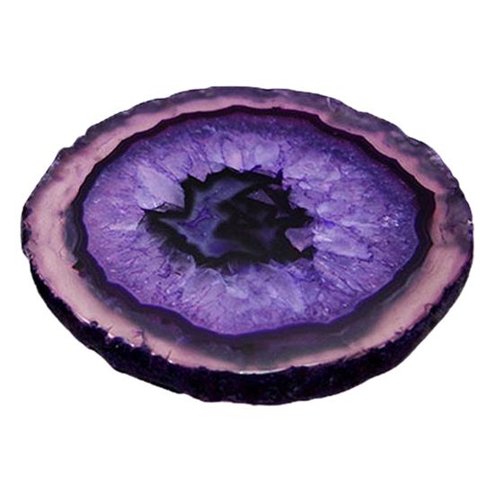 Polished Dyed Coaster Compact Stone Natural Agate Sliced Coaster Desktop Decor