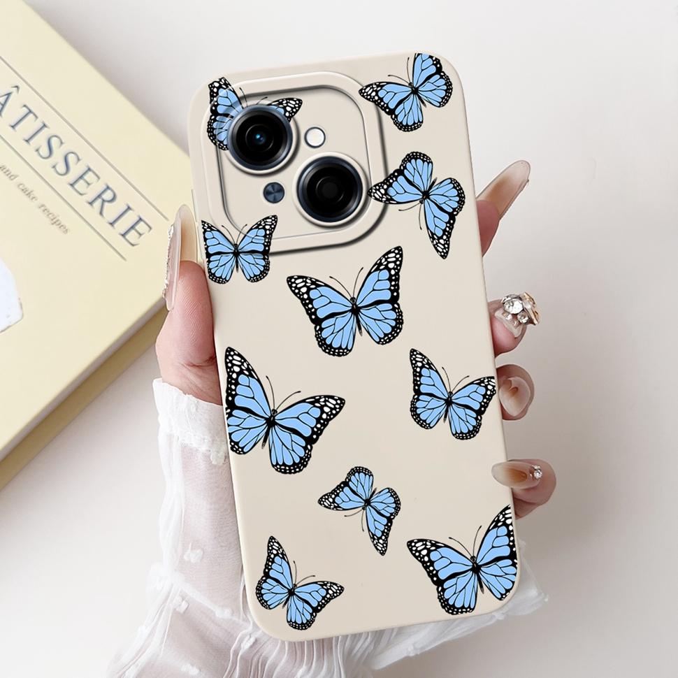For Tecno Spark Go 1 Case Stylish Sunflower Butterfly Soft Silicone Phone Case For Tecno SparkGo 1 GO1 6.67" Cover Bumper