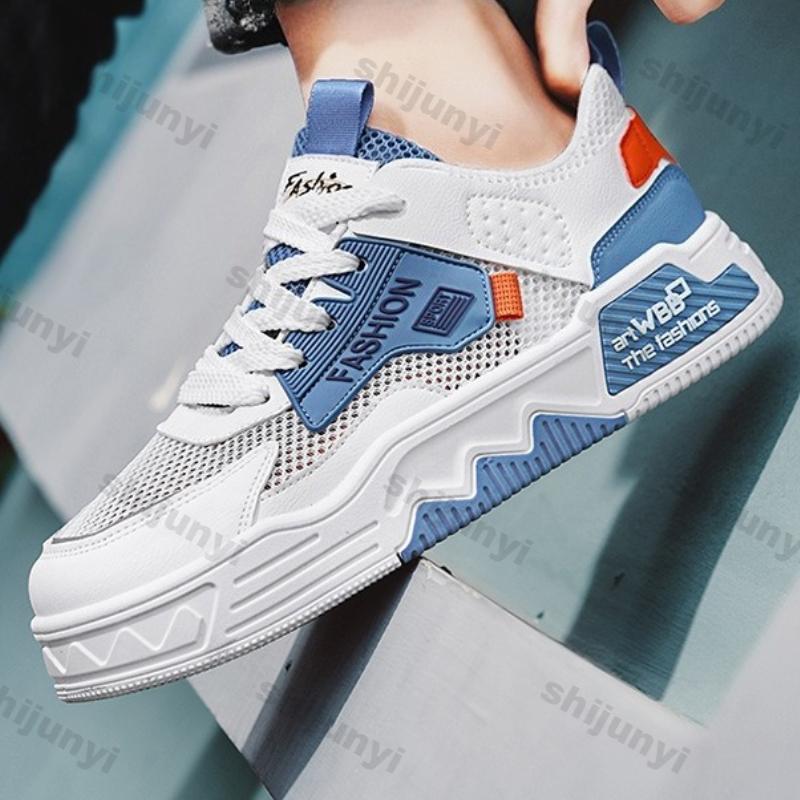 Mode Herrenschuhe 2025 Frühling Herbst Neue Mode Komfort Höhenzunahme Schnürschuhe Atmungsaktives Mesh Rutschfeste Plateausneaker