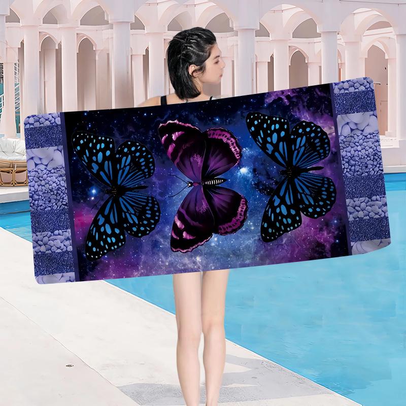 Custom Printed Microfiber Beach & Bath Towel - Soft, Breathable, Water-Absorbent Shawl