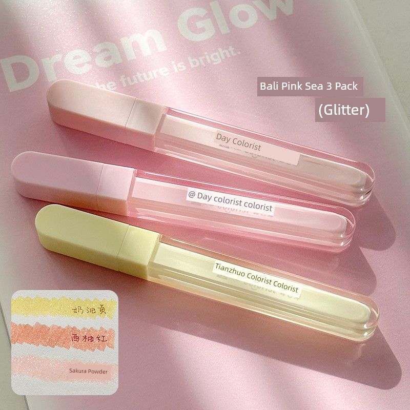 

Glitter Fluorescent Pen Light Color Series Acrylic Good-looking Large Capacity Student Focus Hand Account Color Marker Bali Powder Sea 3 Pack (Glitter)