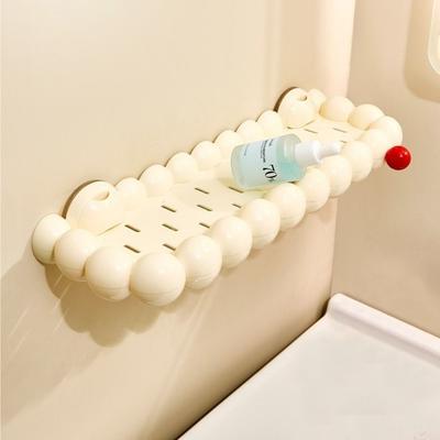 ABS Bathroom Triangular Basket No Drill Suction Cup Wall Mounted Shelf Triangular Design Shower Storage Rack