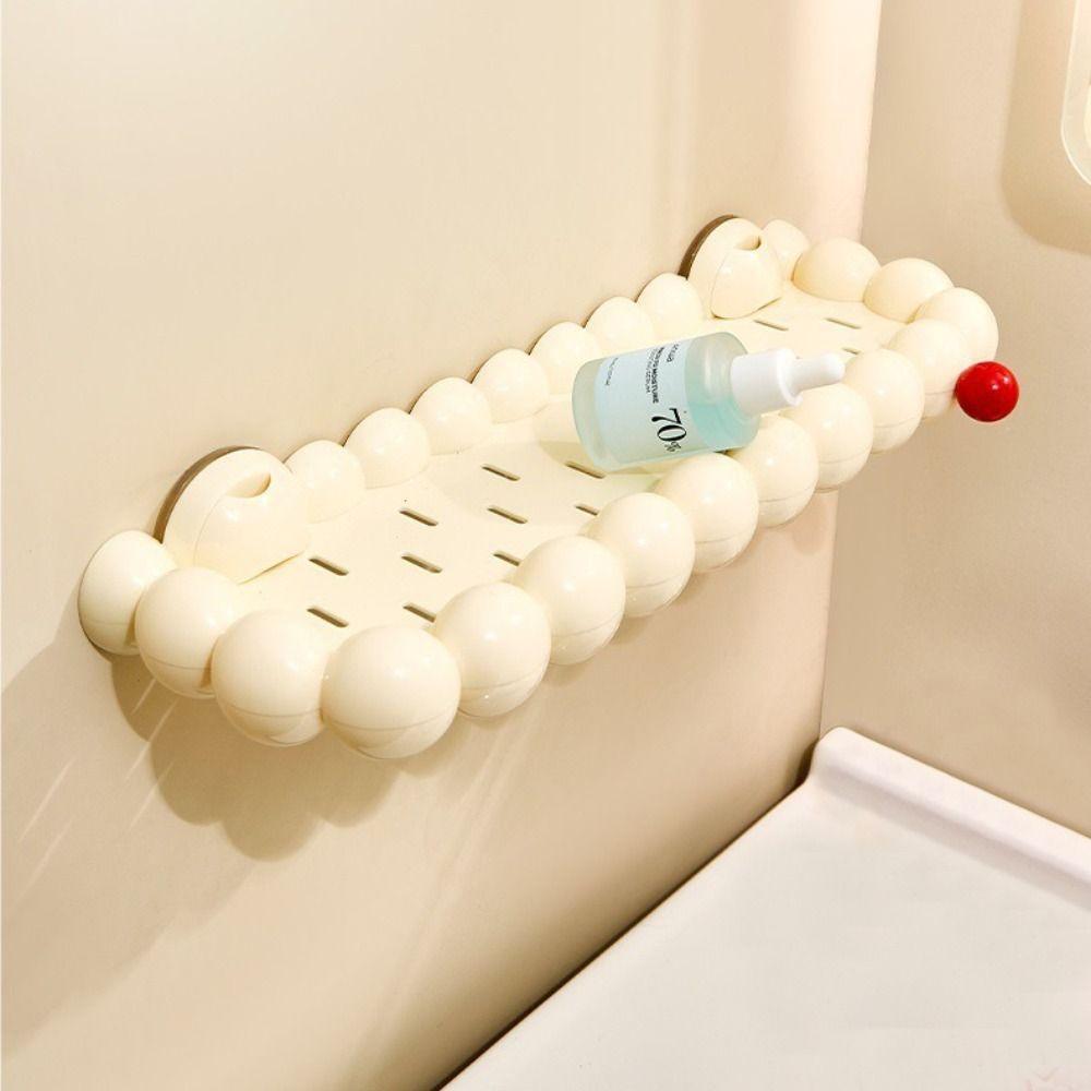 ABS Bathroom Triangular Basket No Drill Suction Cup Wall Mounted Shelf Triangular Design Shower Storage Rack