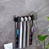 Wall Mounted Toothbrush Holder No Drill Metal Toothbrush Storage Rack Rustproof Bathroom Organizer For Washroom Wall Decor