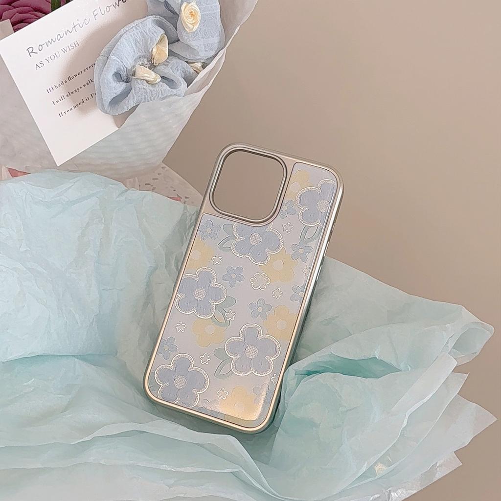Gilded Instagram Oil Painting Flower Apple 16Promax Phone Case iPhone 15 Drop Glue 1