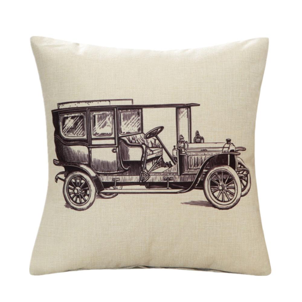 

45x45cm Vintage Printed Cotton Linen Cushion Cover Home Living Room Office Car Seat Pillowcase Decoration 45x45cm