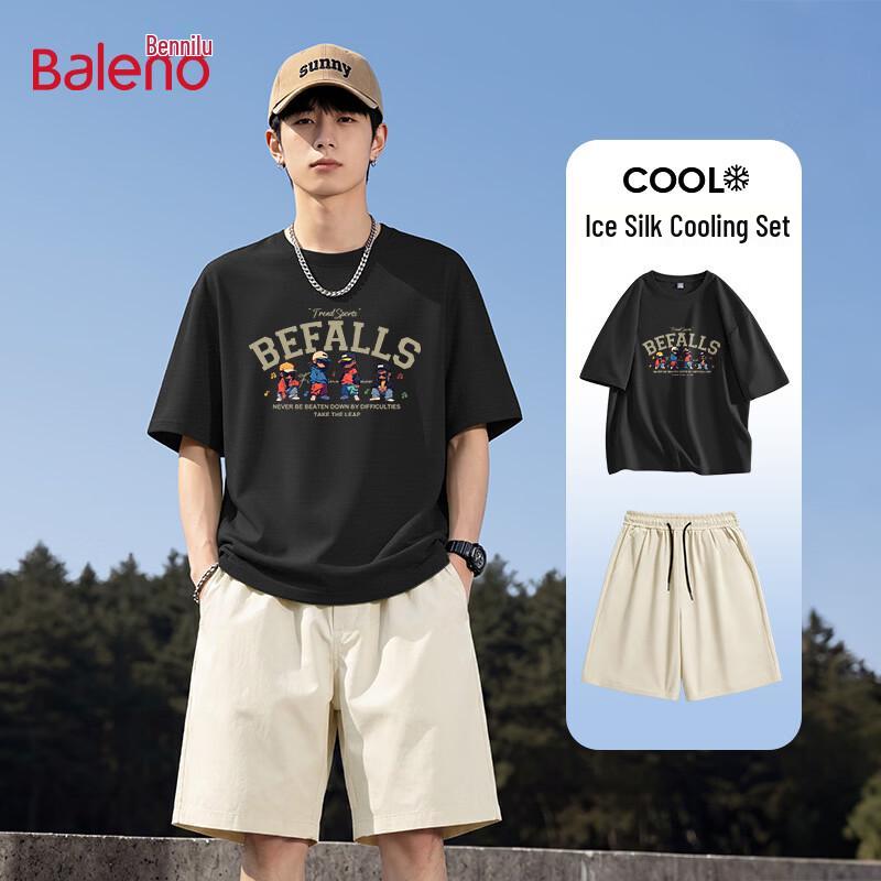 Baleno Men s Hip-Hop Figure Print Sporty T-Shirt & Shorts Set 3XL