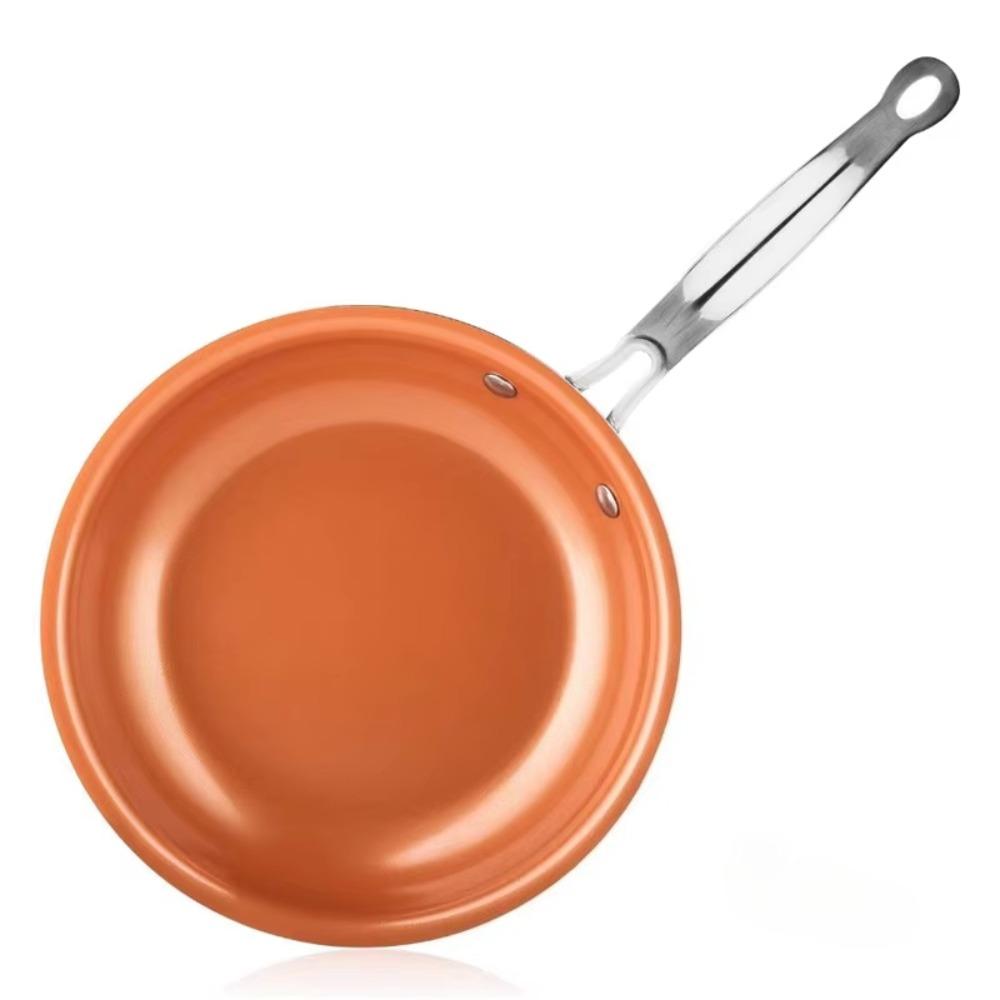 Saucepan Non Stick Skillet Round Copper Color Frying Pan Kitchen for Frying Eggs Steaks Family Restaurant Use Kitchen Cookware