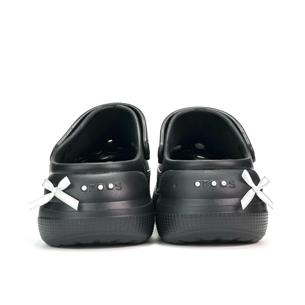Crocs Classic clog Silver Butterfly EVA Comfortable and Versatile Trendy Hole Shoes Unisex Black