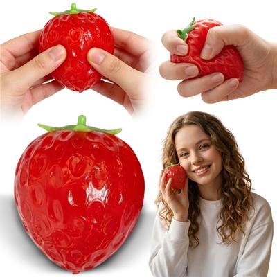 Strawberry Shaped Stress Toy 5cm Soft Material for Hand Exercise and Sensory Play for Home Office School Use