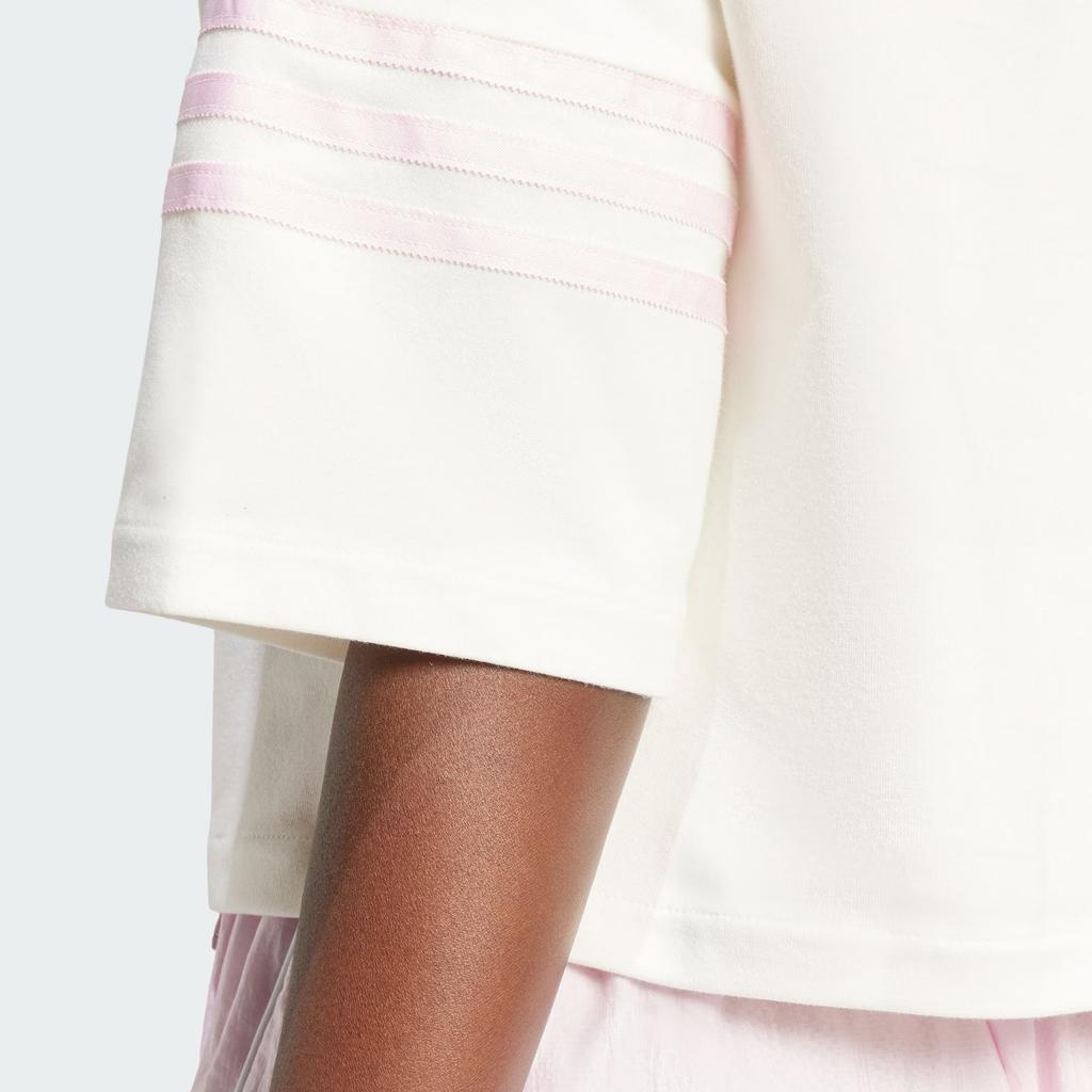 Adidas Originals Neuclassics Three Stripe Color Block Loose Fit Sports T-Shirt Women Tops White IU2500