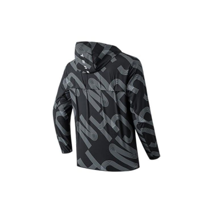 Anta Full Logo Print Sports Jacket Men Jackets Black 152227611-4