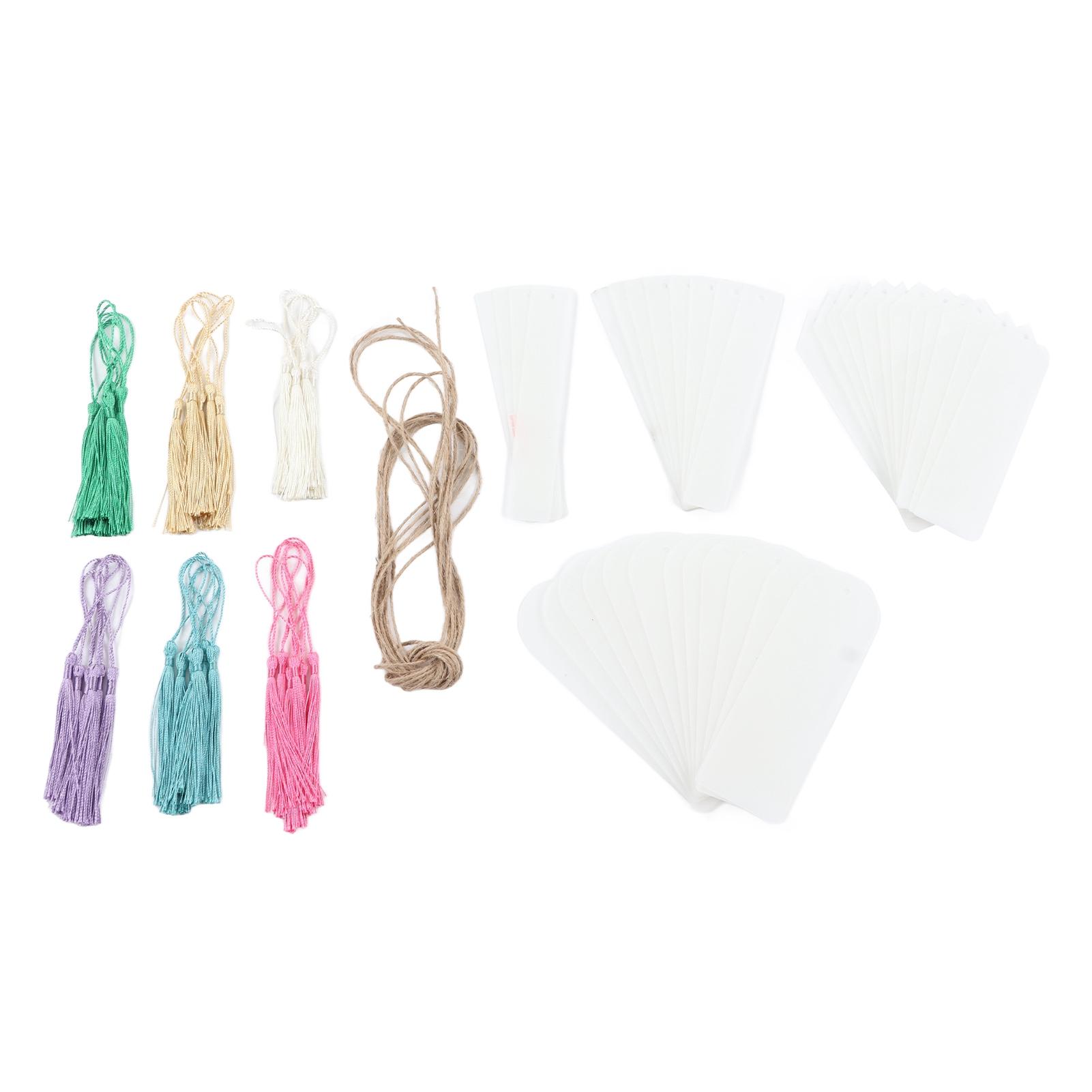 

36pcs Acrylic Bookmarks Blanks Rectangle 0.04 Inch Thick Waterproof Clear Bookmark with 36 Tassel Hemp Rope