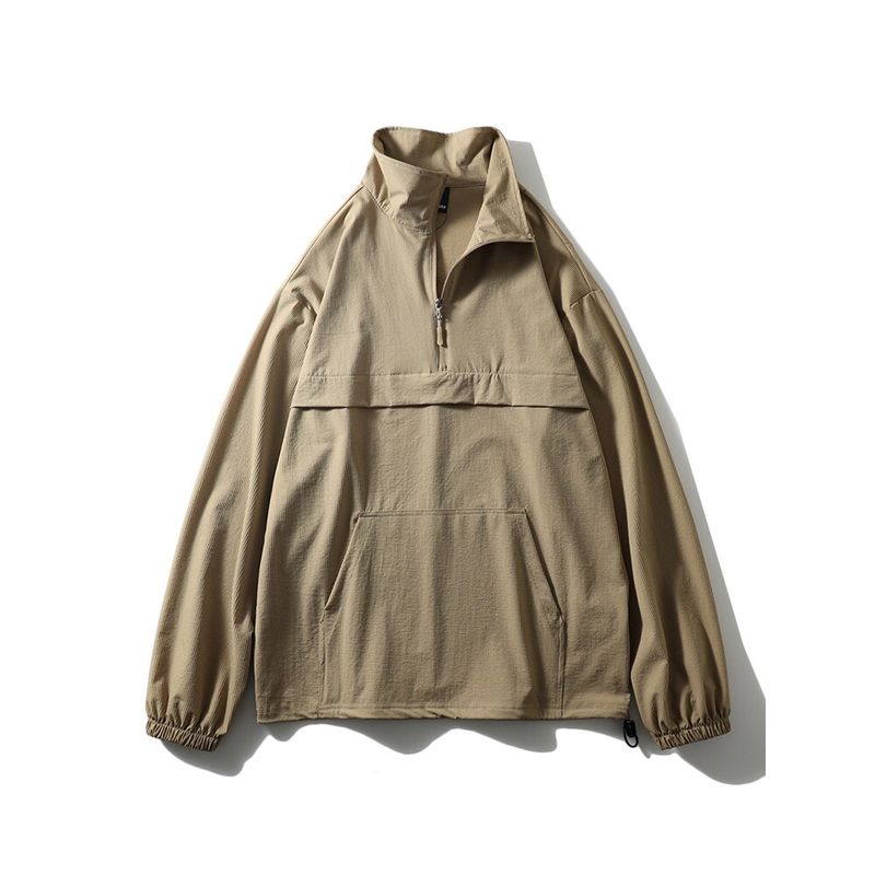 Outdoor Functional Half-Zip Pullover Jacket for Men, Spring and Autumn Style, Stand Collar Sweatshirt, Export Men's Sports Jacket