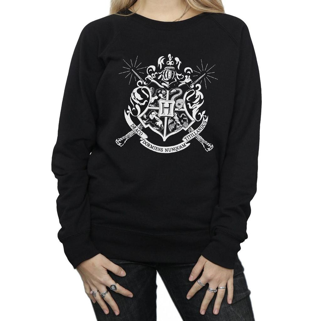 Harry Potter Womens/Ladies Hogwarts Badge Wands Sweatshirt